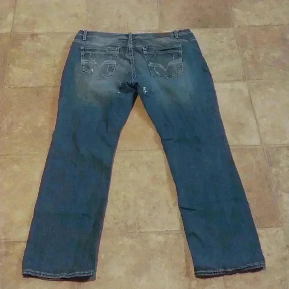 BKE Mens 40 x 34 Blue Derek Straight Preppy Ripped Medium Wash Denim Jeans - Picture 2 of 6